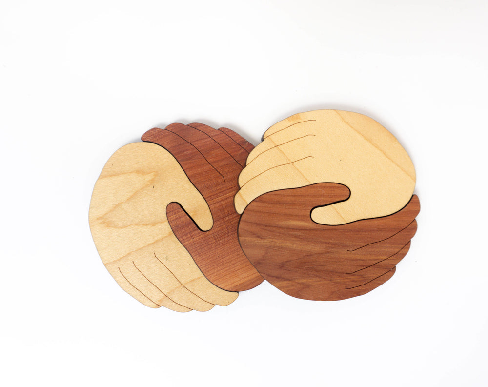 wood cut coasters held collection