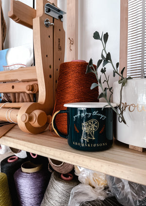 
            
                Load image into Gallery viewer, Yarn Therapy Enamel Mug
            
        